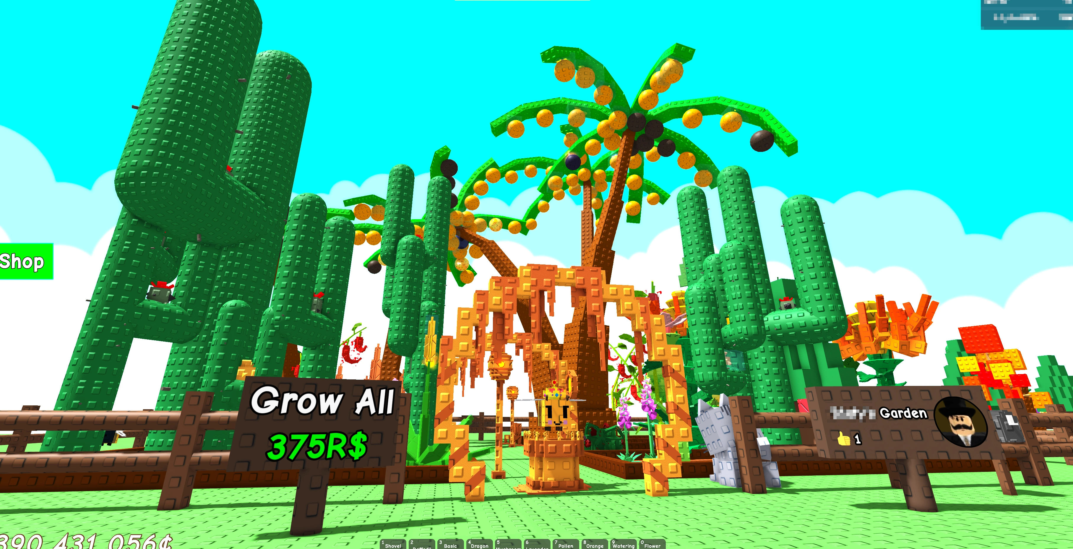 Player garden showoff area